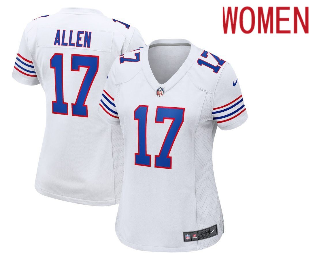 Women Buffalo Bills 17 Josh Allen Nike White Alternate Player Game Team NFL Jersey